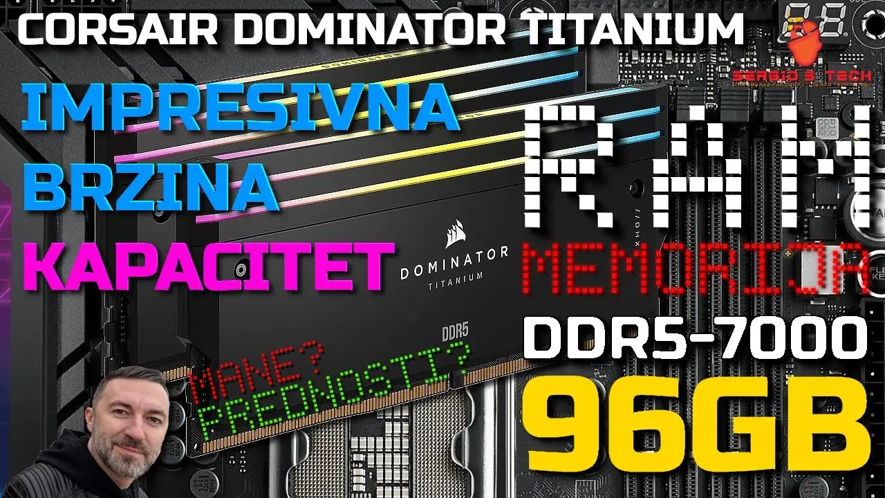 Corsair Dominator Titanium DDR5 memorijski moduli na matičnoj ploči